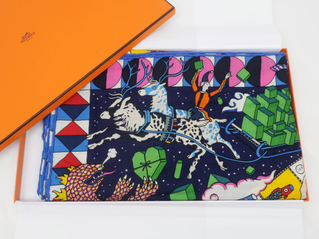 HERMES エルメス カレ140 L’Epopee d’Hermes / エルメスの叙事詩 カシミヤ シルク ストール