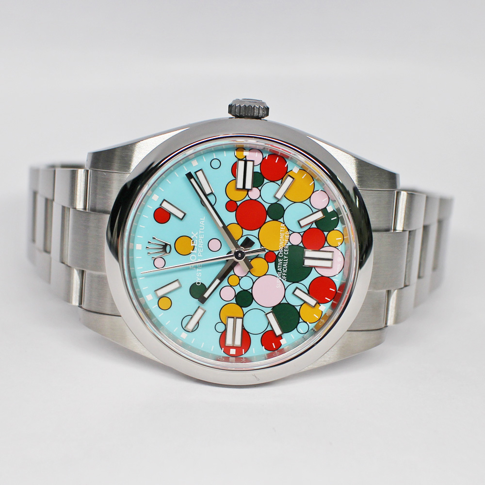 ロレックス オイスターパーペチュアル 41 124300 ランダム ターコイズブルー セレブレーション SS メンズ 保証書付き 2024年 新品