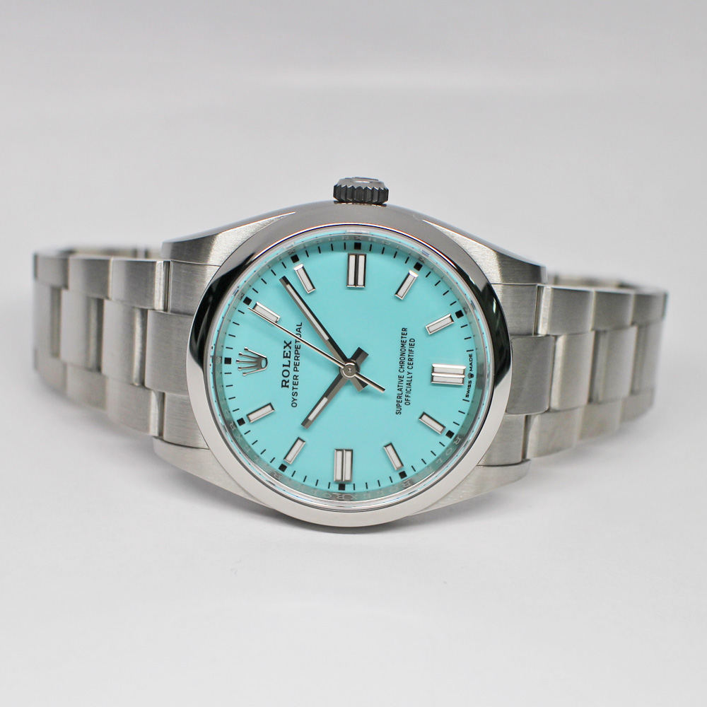 ロレックス オイスターパーペチュアル 36 126000 ランダム ターコイズブルー SS メンズ 保証書付き 2024年 新品