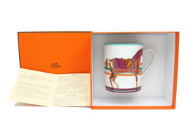 HERMES エルメス マグカップ シュバル ラ クーベルチュール ボルドー