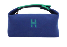 エルメス ブリッドアブラックPM ハンドバッグ ポーチ マリン