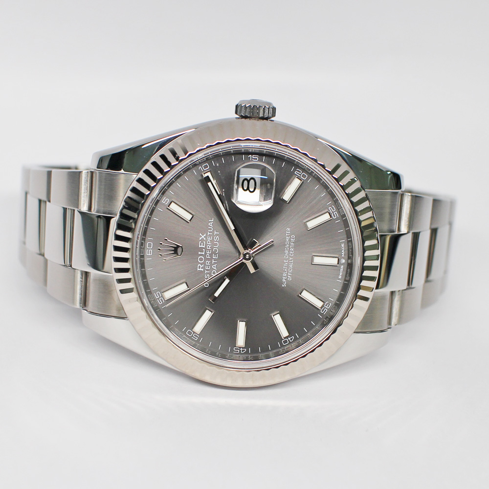 ロレックス デイトジャスト 41 126334 ランダム スレート SS WG オイスター 保証書付き 2017年