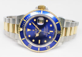 ロレックス サブマリーナ デイト 16613 N番 ブルー バイオレット パープル トリチウム SS YG