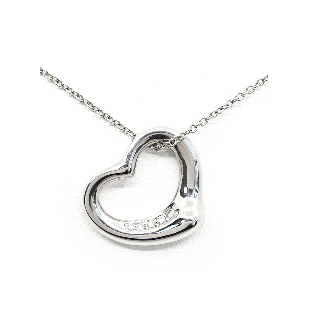 ティファニー TIFFANY オープンハート 5P ダイヤモンド Pt950 ネックレス