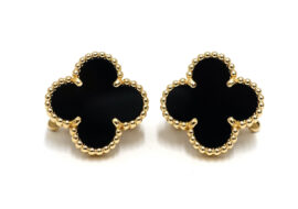 ヴァンクリーフ &アーペル VAN CLEEF&ARPELS ヴィンテージアルハンブラ ピアス オニキス VCARA44200 750YG