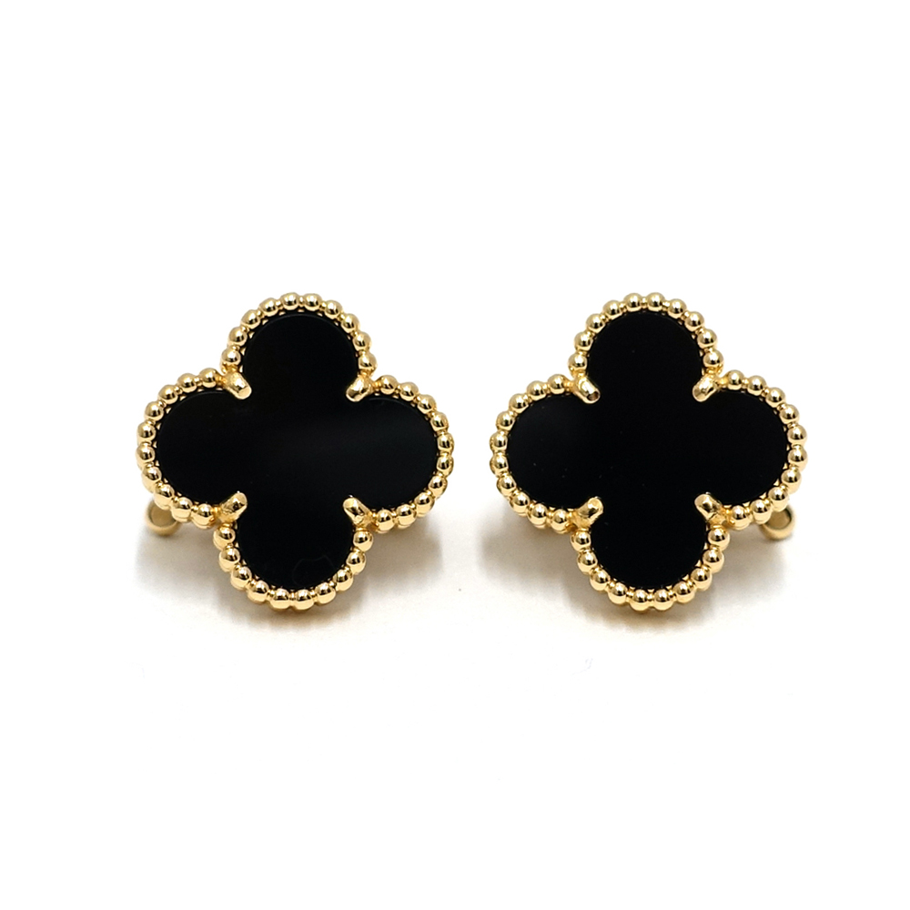 ヴァンクリーフ &アーペル VAN CLEEF&ARPELS ヴィンテージアルハンブラ ピアス オニキス VCARA44200 750YG