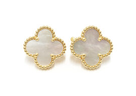 ヴァンクリーフ&アーペル VAN CLEEF&ARPELS ヴィンテージ アルハンブラ ピアス マザーオブパール 750YG VCARA44100