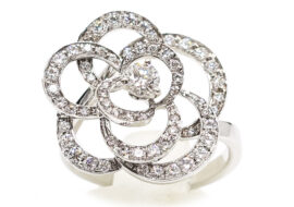 シャネル CHANEL カメリア ダイヤモンド リング 750WG