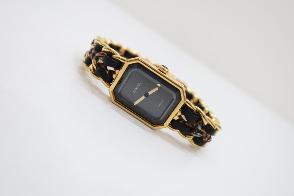 シャネル プルミエール ゴールド ブラック レザー M