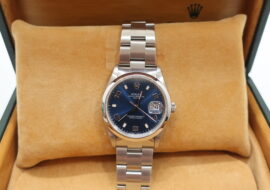 ロレックス オイスターパーペチュアル デイト ブルー文字盤 SS 15200