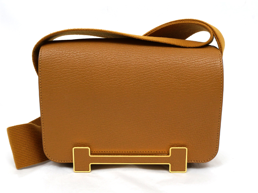 HERMES エルメス ゲタ ショルダーバッグ キャラメル ゴールド金具 B刻