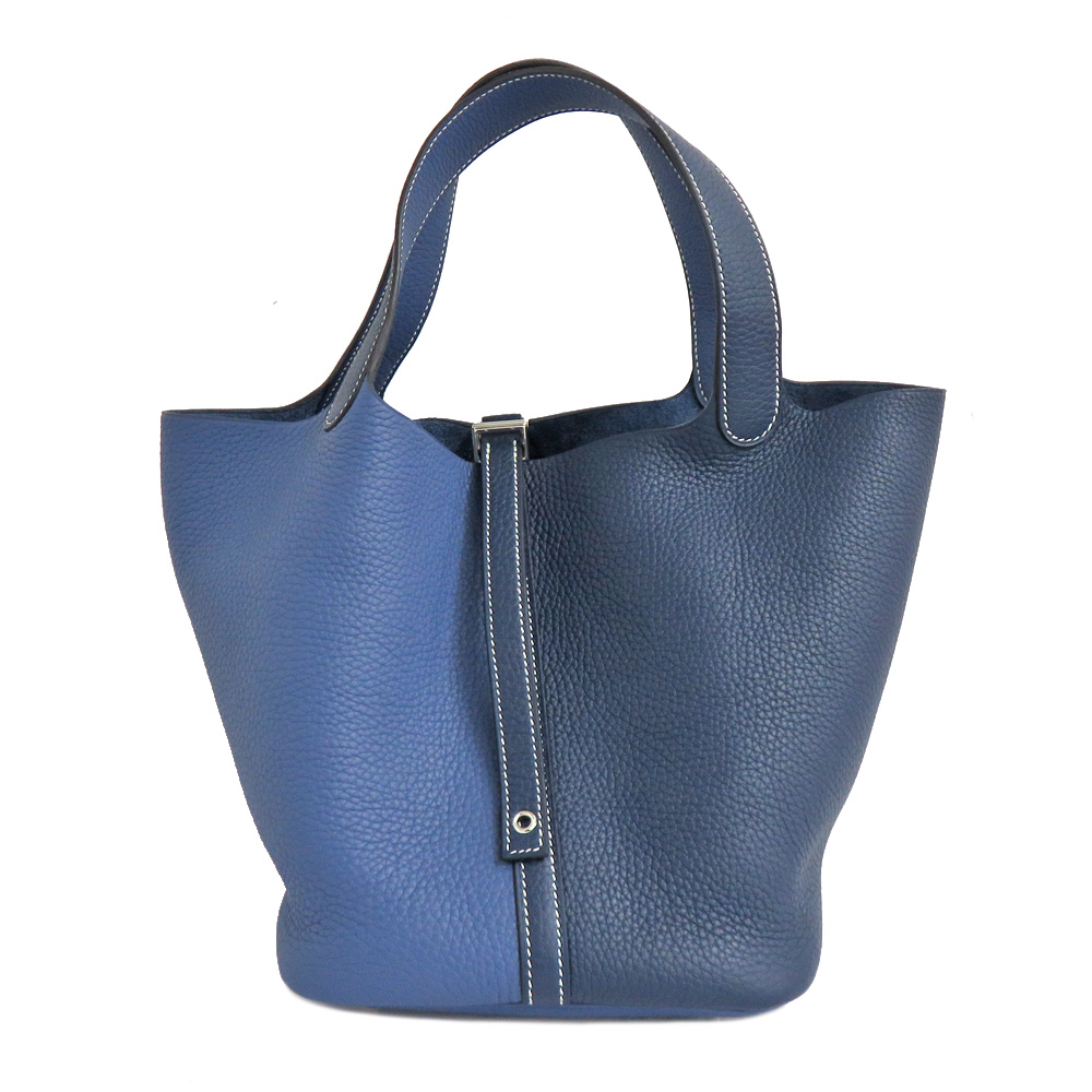 エルメス ピコタンロックMM 22 カザック トリヨンクレマンス ブルーサフィール ブルーブライトン シルバー金具 Z刻印