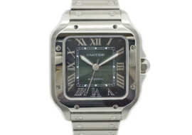 カルティエ CARTIER サントス ドゥ カルティエ ミディアム WSSA0061 グリーン SS 自動巻き