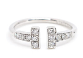 ティファニー TIFFANY Tワイヤー ダイヤモンド リング 750WG