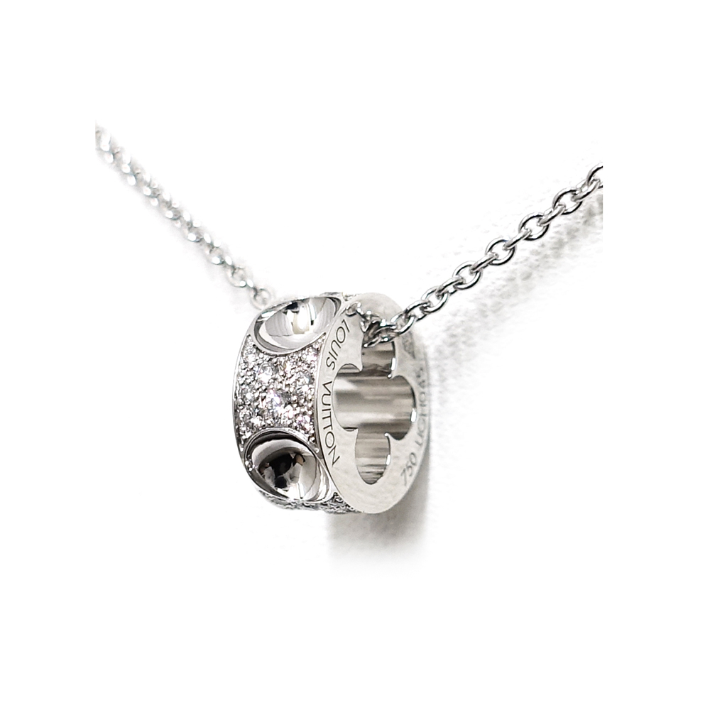 ルイヴィトン LOUIS VUITTON パンダンティフ アンプラント ネックレス ダイヤモンド Q93127 750WG