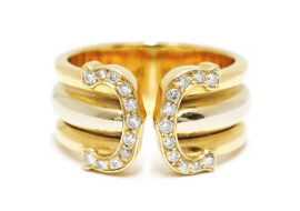 カルティエ CARTIER トリニティ リング ダイヤモンド スリーカラー 750YG 750WG 750PG