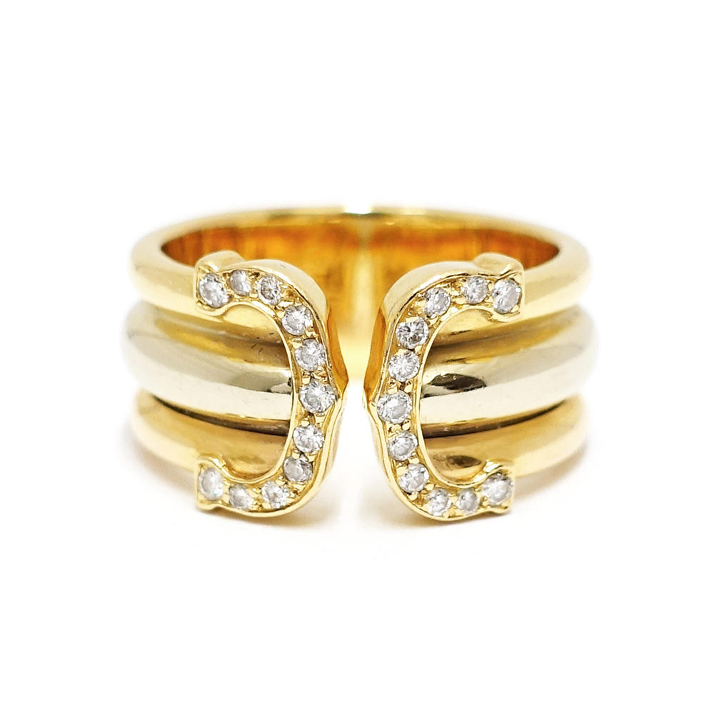 カルティエ CARTIER トリニティ リング ダイヤモンド スリーカラー 750YG 750WG 750PG