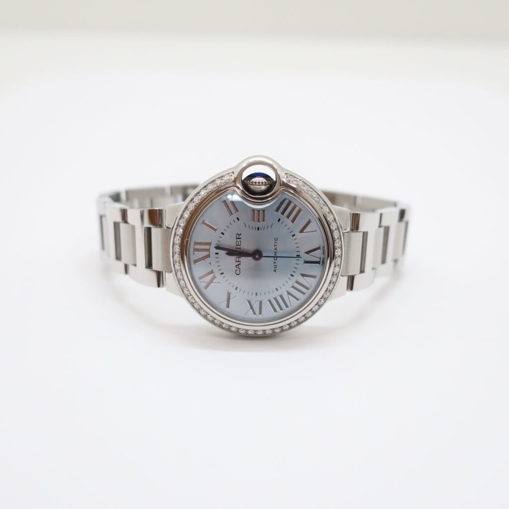 カルティエ バロンブルー W4BB0028 ブルー文字盤 ダイヤモンド SS