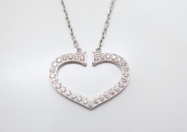 カルティエ ハートモチーフネックレス K18WG ホワイトゴールド ダイヤモンド