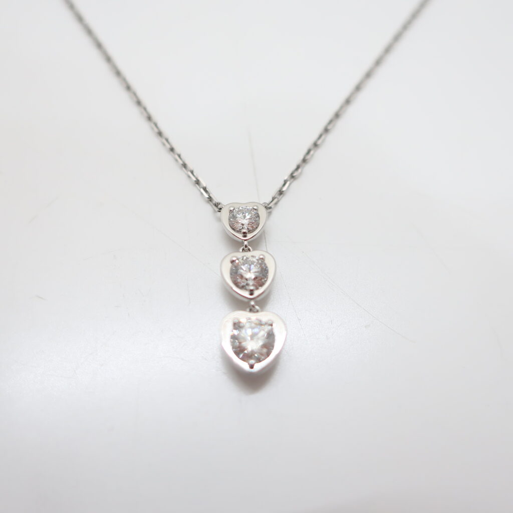 カルティエ ディアマンレジェ ハート3連 K18WG ホワイトゴールド