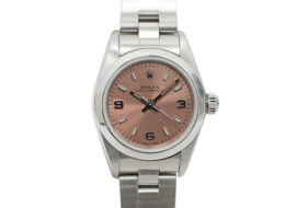 ロレックス オイスターパーペチュアル 76080 F番 ピンク文字盤 SS 自動巻き