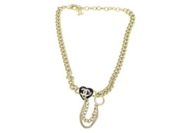 シャネル チェーンネックレス ハート ゴールド B22B