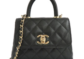 シャネル マトラッセ チェーンクラッチ AP4244 キャビアスキン ココハンドル エクストラミニ 14.5cm ブラック ゴールド金具