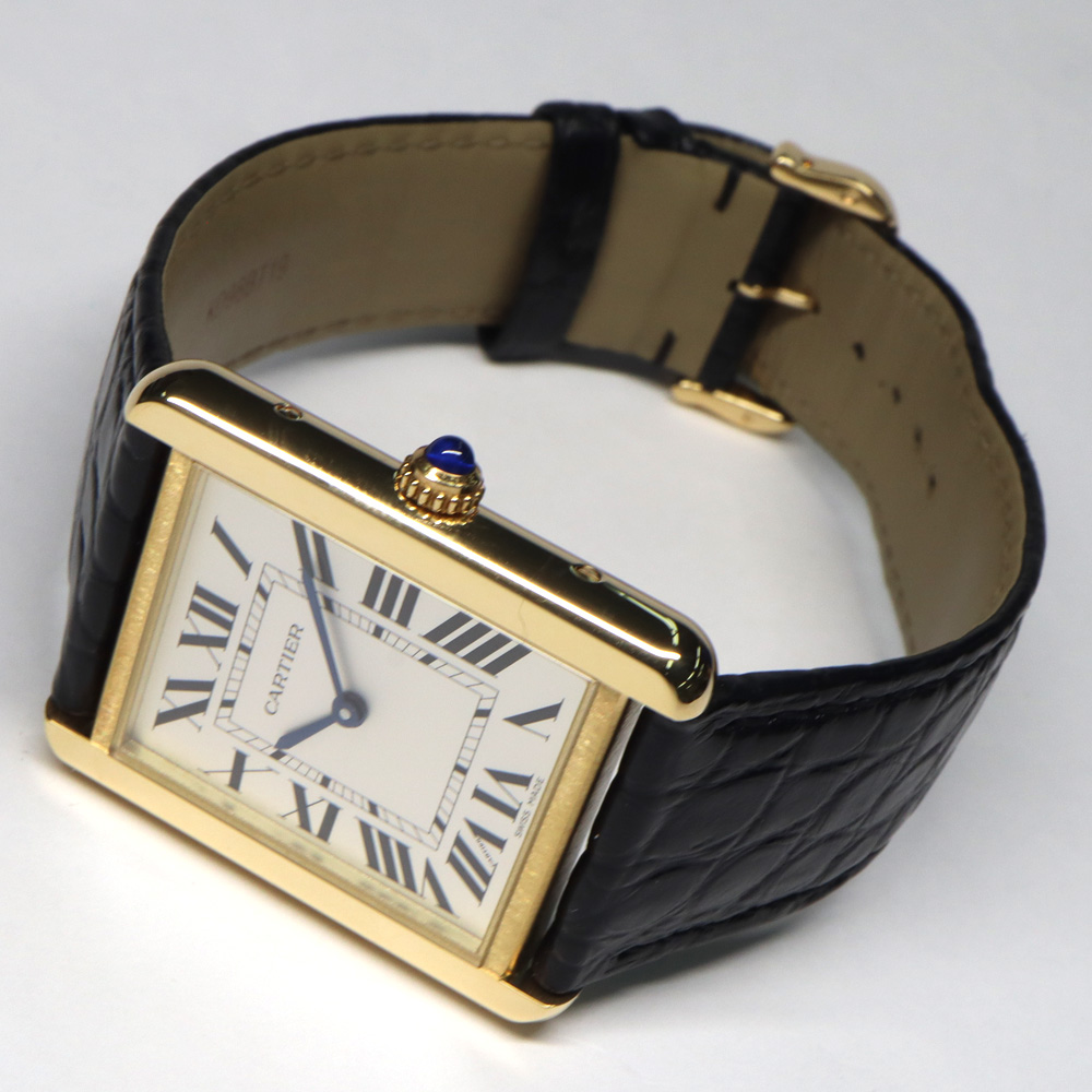 カルティエ タンクソロ LM W5200004 750YG シルバー クォーツ