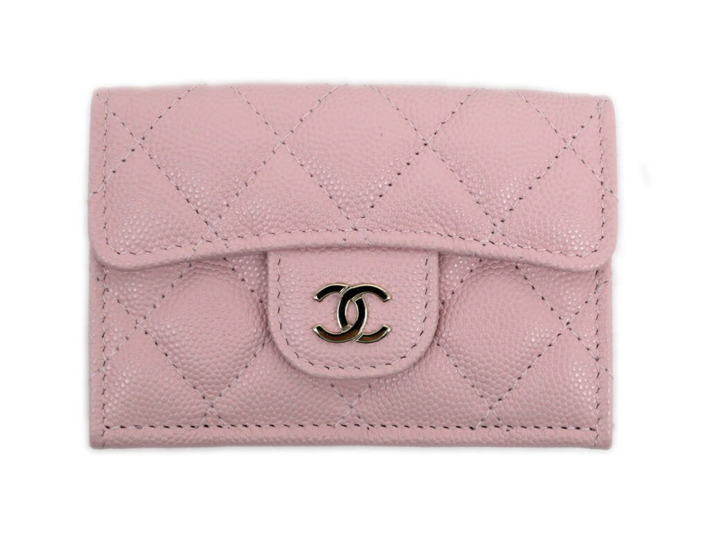 CHANEL シャネル グレインド カーフスキン ピンク コンパクトウォレット ランダムシリアル
