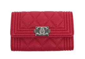 CHANEL シャネル グレインド カーフスキン カードケース