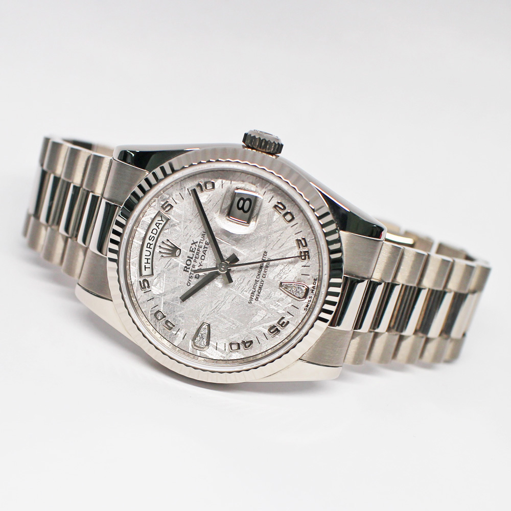 ロレックス デイデイト 118239 2BR Z番 メテオライト ダイヤ WG 自動巻き メンズ 保証書付き 2013年