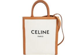 セリーヌ バーティカルカバ スモール ホワイト ベージュ トリオンフ キャンバス トートバッグ