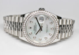 ロレックス デイトジャスト 36 126284RBR ランダム ベゼルダイヤ シェル SS WG 自動巻き メンズ 保証書付き 2023年 新品同様