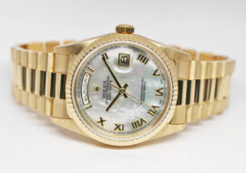 ロレックス デイデイト 18238NR S番 シェル YG 自動巻き メンズ 保証書付き