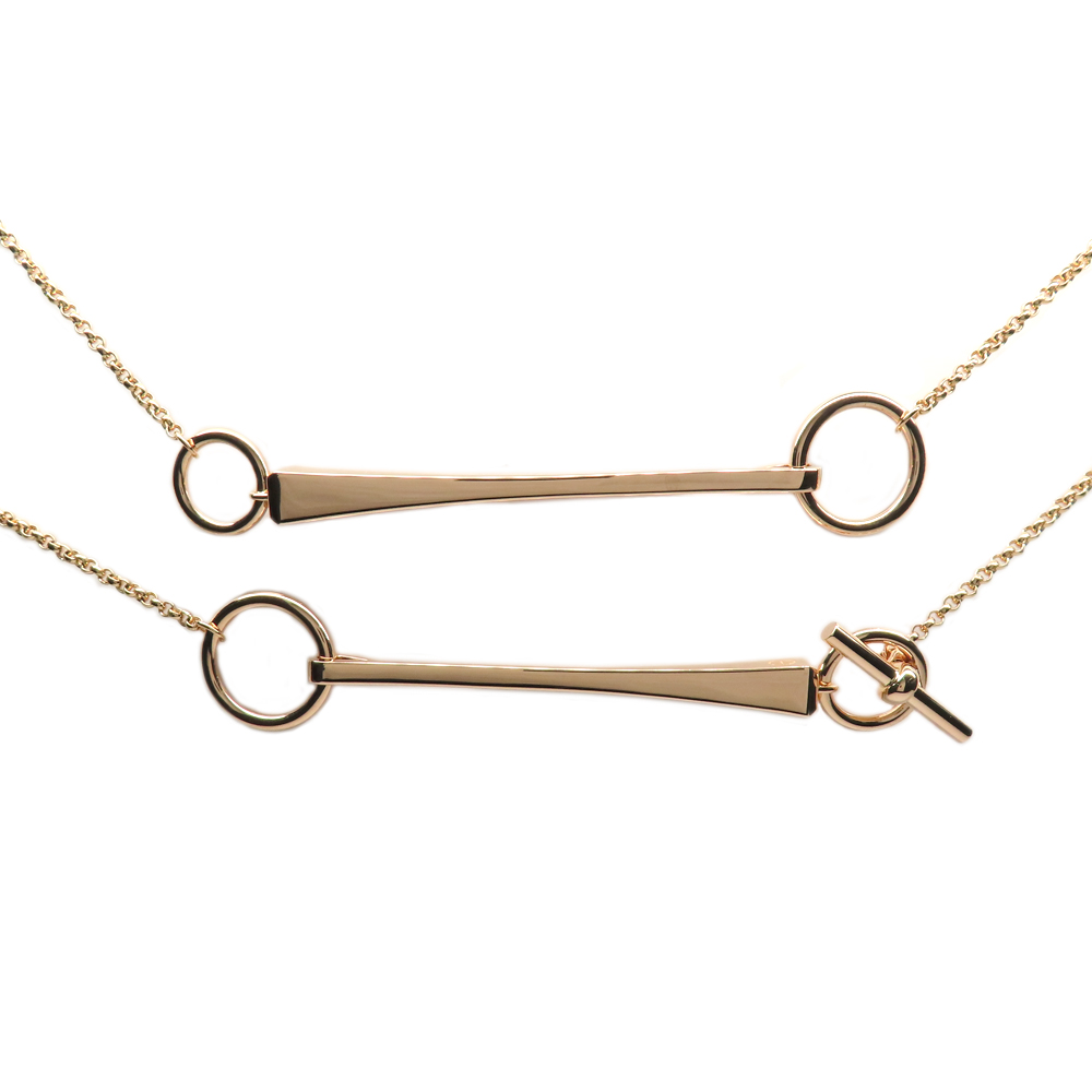 エルメス ネックレス クルー ド フォルジュ 2モチーフ K18PG 750 RG ピンクゴールド ローズゴールド 2021年製造