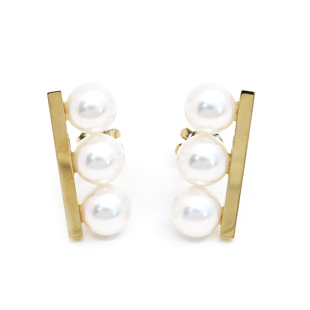 タサキ TASAKI K18YG バランス ネオ ピアス パール E-4315