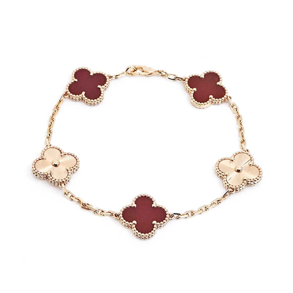 ヴァンクリーフ&アーペル VAN CLEEF&ARPELS ヴィンテージ アルハンブラ ブレスレット 5モチーフ カーネリアン VCARP7RP00 750RG