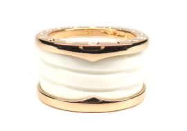 ブルガリ リング 指輪 B-ZERO1 ビーゼロ1 4バンド 750PG K18 ピンクゴールド ホワイトセラミック 52