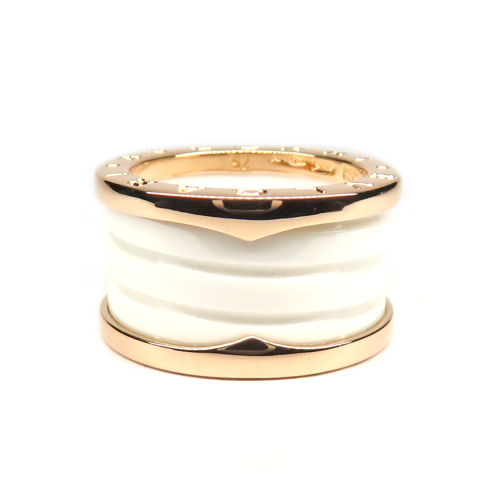 ブルガリ リング 指輪 B-ZERO1 ビーゼロ1 4バンド 750PG K18 ピンクゴールド ホワイトセラミック 52