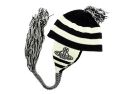 ヴィヴィアンウエストウッド ボーダーニット帽 耳当て付き