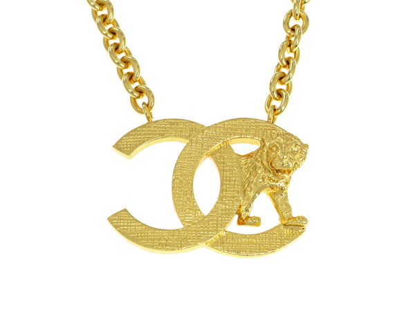 シャネル ネックレス ココマーク ライオン B22A ゴールド