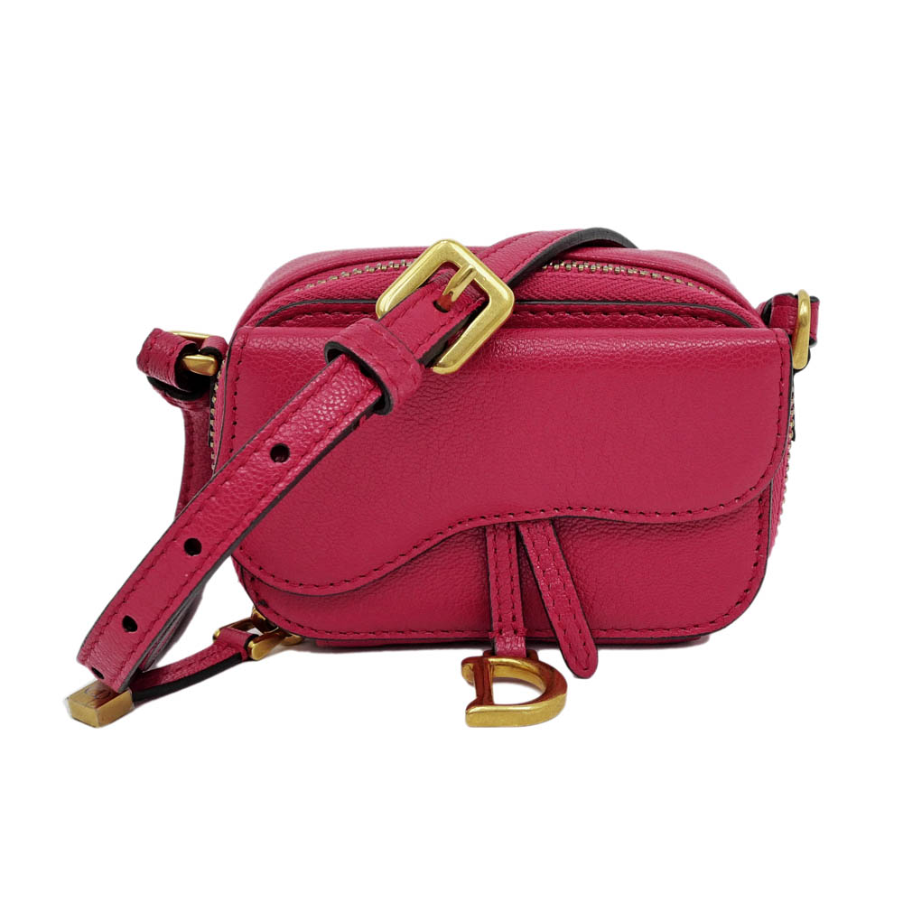 ディオール サドルミニ ショルダーバッグ レッド 赤 ゴールド金具