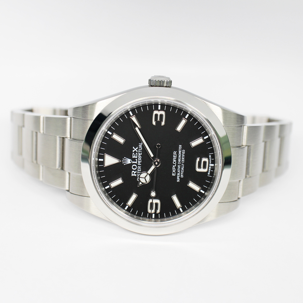 ロレックス エクスプローラーI 214270 ランダム ブラック 自動巻き メンズ 後期 保証書付き 2017年