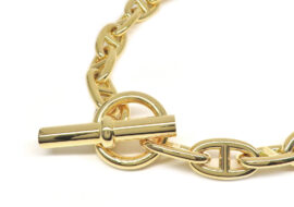 エルメス ネックレス シェーヌダンクルGM 29コマ 29リンク チェーン K18YG 750 金無垢 2023年製造