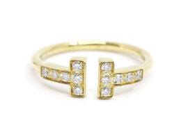 ティファニー TIFFANY Tワイヤー ダイヤモンド リング 750YG