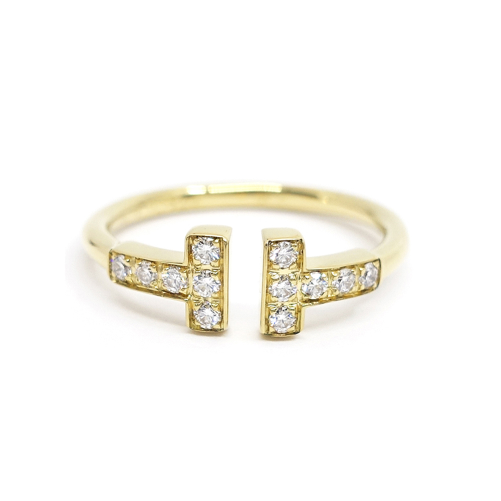 ティファニー TIFFANY Tワイヤー ダイヤモンド リング 750YG