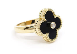 ヴァンクリーフ&アーペル VAN CLEEF&ARPELS ヴィンテージ アルハンブラ リング ダイヤモンド オニキス 750YG VCARA41000