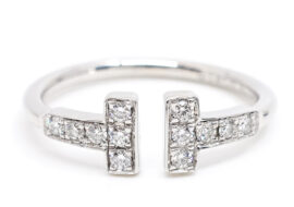 ティファニー TIFFANY Tワイヤー ダイヤモンド リング 750WG