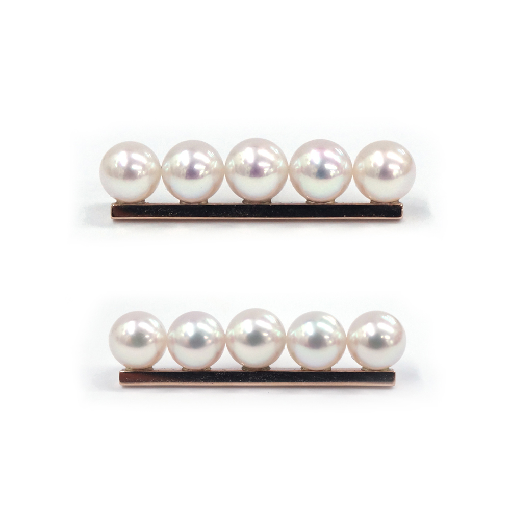 タサキ TASAKI ピアス バランスプラス 750 サクラゴールド K18PG 田崎真珠 E-3842