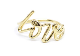 ティファニー TIFFANY パロマ グラフィティ ラブ LOVE リング 750YG